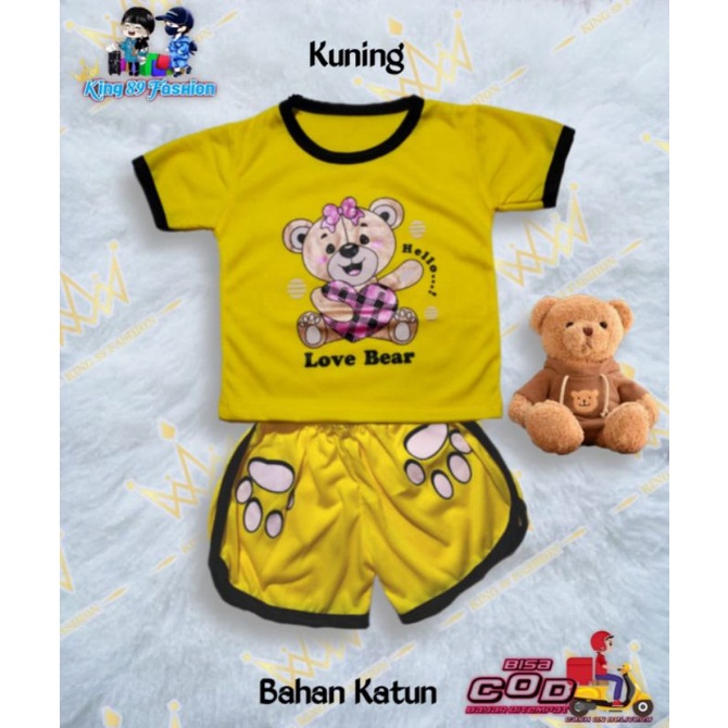 setelan anak playset # CUPA CUPS # MOTIF LOVE BEAR # setelan anak balita...