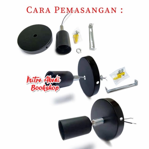 Fitting Lampu Holder E27 Putar Rotasi 180 Derajat