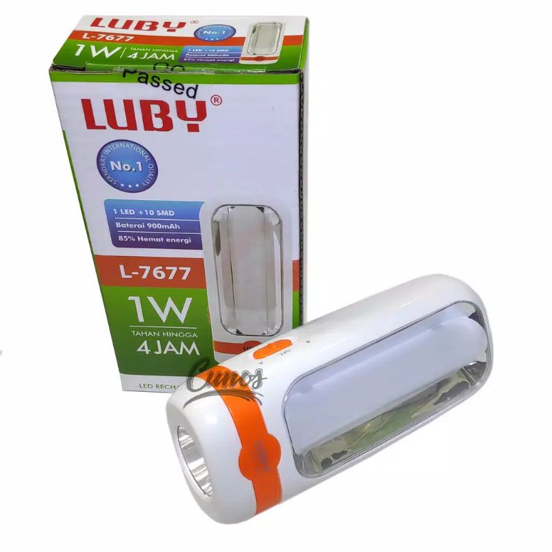 LAMPU EMERGENCY+SENTER LUBY TERANG