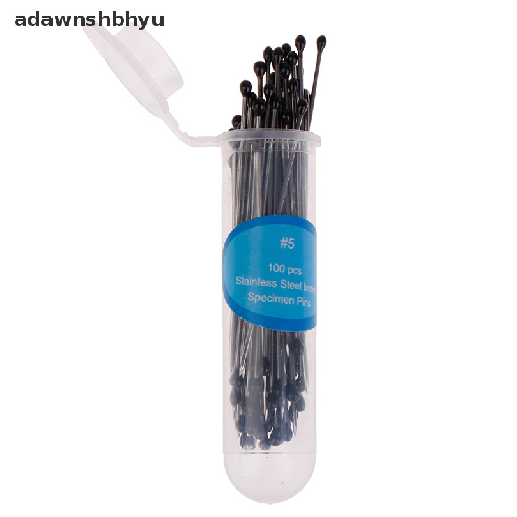 Adawnshbhyu 100Pcs Jarum Spesimen Pin Serangga Bahan Stainless Steel Untuk Entomology Lab Sekolah