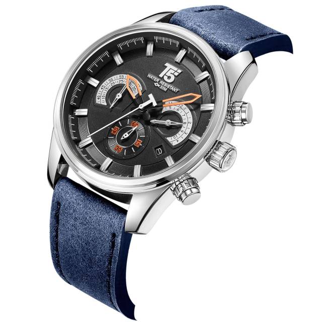 Jam tangan pria T5 H 3661 chrono sport tahan air