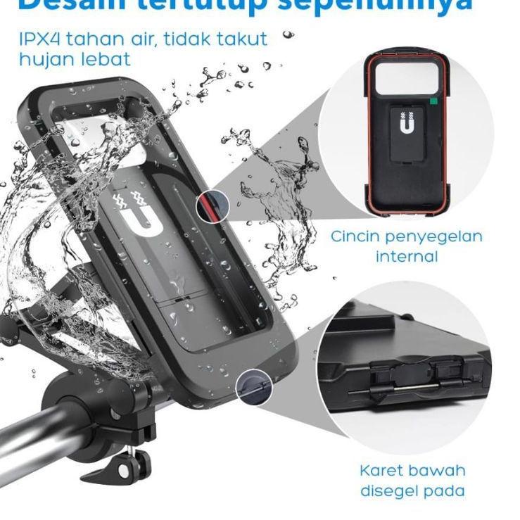 Trendy LC - Holder WATERPROOF STANG  HM 18 360⁰  motor  Stang /sepeda waterproof 360 card holder HP 