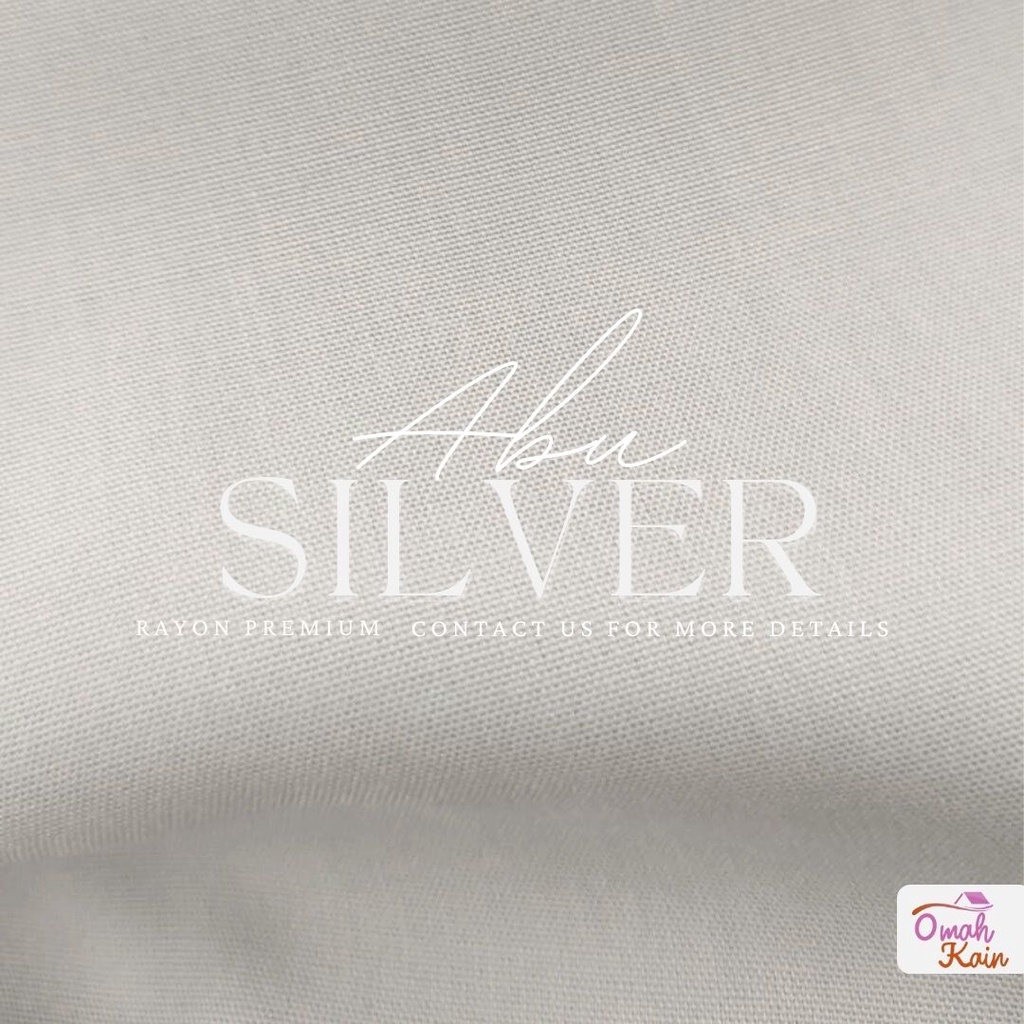 KAIN RAYON POLOS PREMIUM (TIDAK BERBULU, TIDAK NERAWANG,JATUH,ADEM DAN MEWAH)#omah kain-Abu Silver