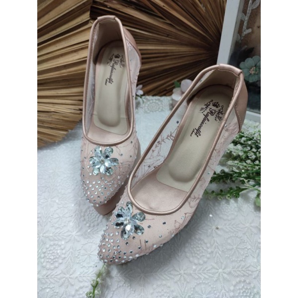 sepatu quinara rosegold tinggi 12cm