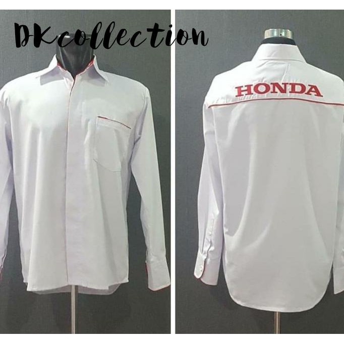 Baju Kemeja Seragam Sales Honda Pria Lengan Panjang Size S, M, L - Putih, S .Aruansy.Olshop