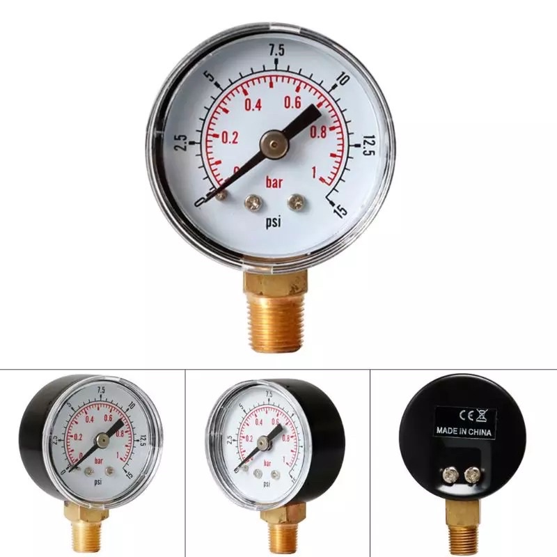 Pressure Gauge / Manometer 1/4/6/10/16 Bar Diameter 40mm 1/4&quot; Inc