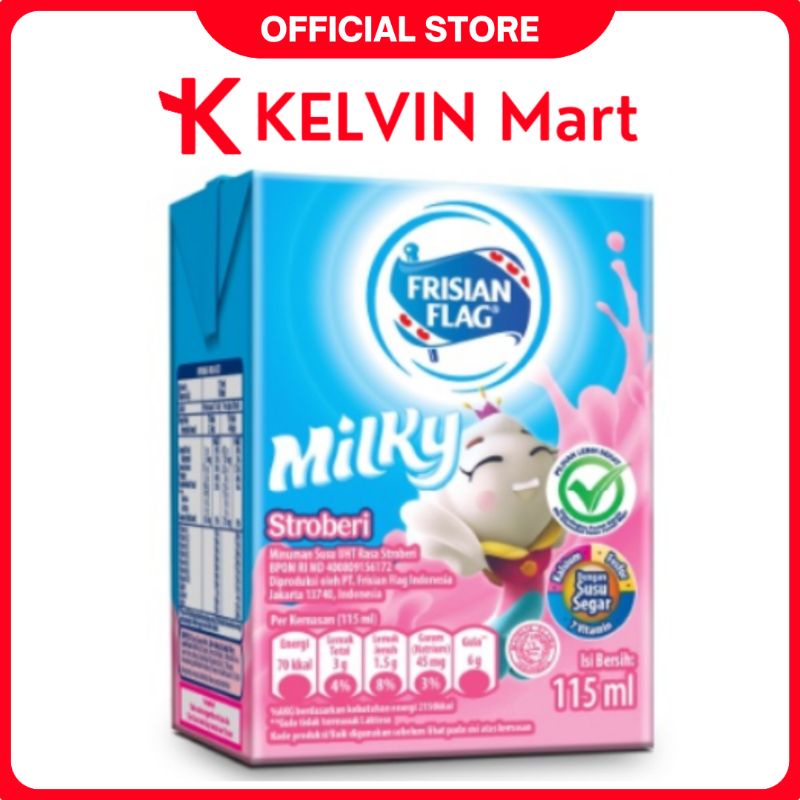 

Frisian Flag Susu Cair UHT Milky Rasa Strawberry pck 115mL | KELVIN Mart