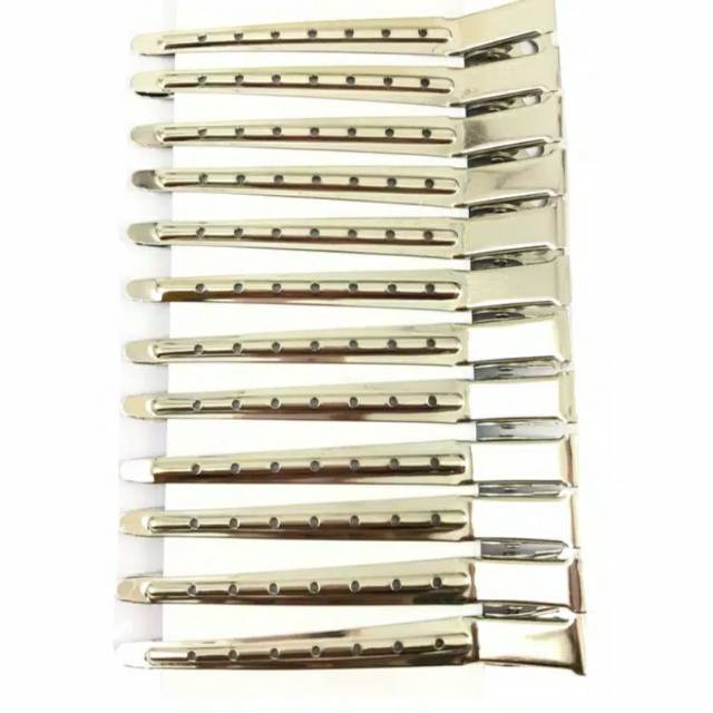 Jepit Bebek Stainless 12pcs jepit bebek Stainless Stenlis Penjepit Rambut Salon Lusinan