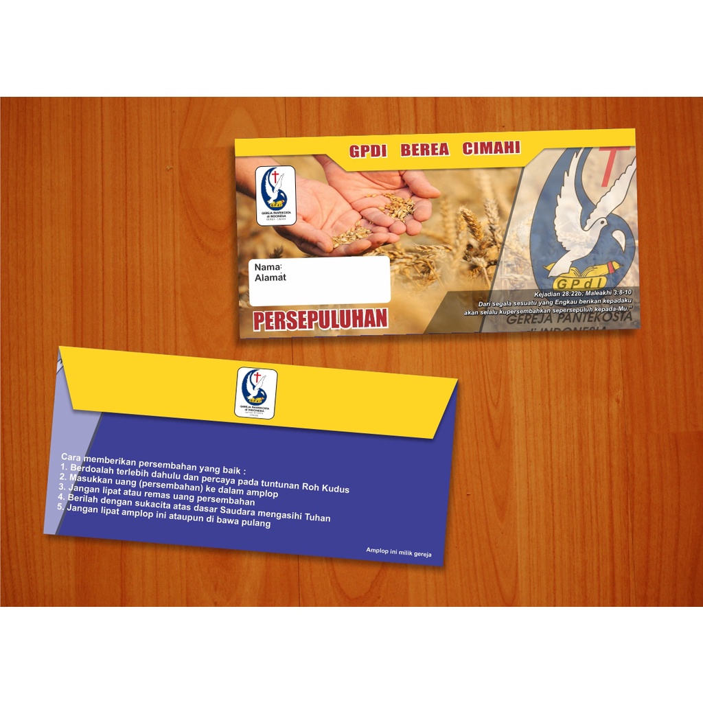 

AMPLOP PERSEMBAHAN PERSEPULUHAN KAS GEREJA SEKOLAH MINGGU UNTUK GPDI BEREA CIMAHI