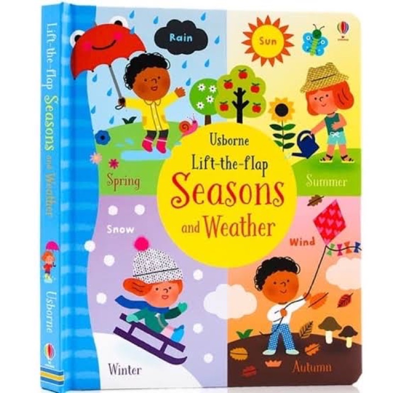 USBORNE buku anak LIFT THE FLAP SIZE BESAR BEST SELLER seasons weather abc germs demolition kontruksi body works grammar usborne pop up-Seasons Weather