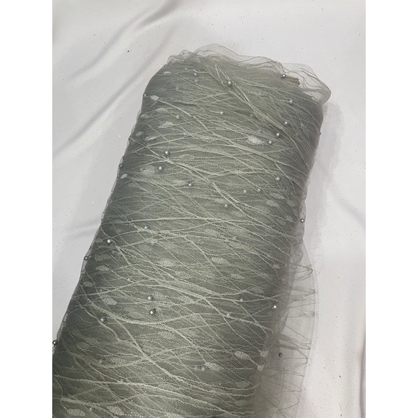 kain Tulle akar mutiara-Abu rokok