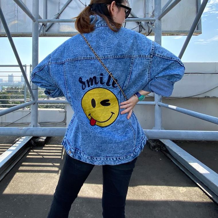 [KODE PRODUK 8W74861] AMR ORIGINAL - 1263 SMILE NEW - JACKET JEANS TOXIC (JJ) - OVERSIZE DD - JAKET 