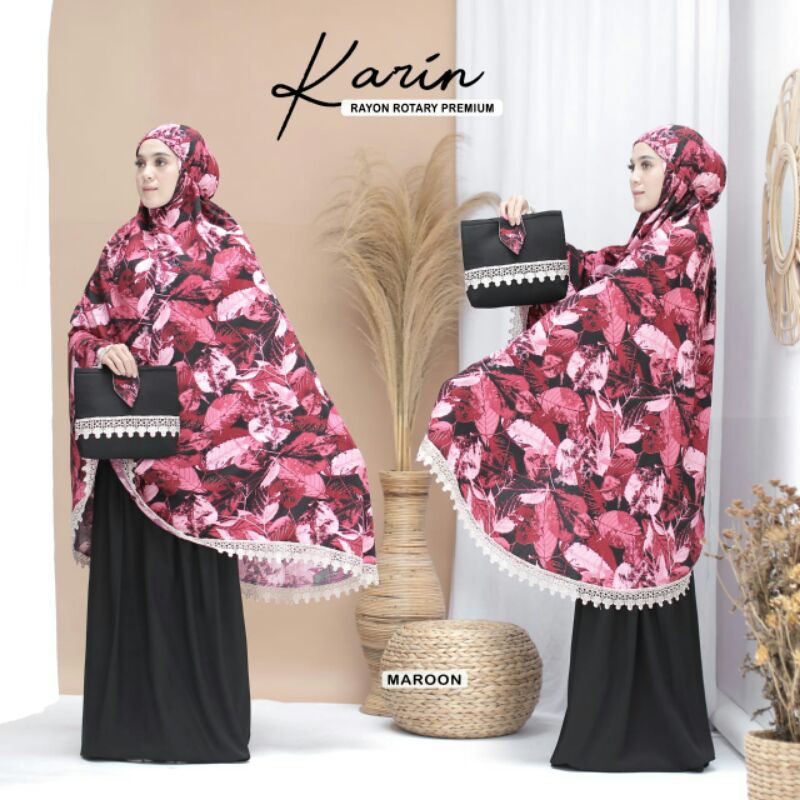 MUKENA DEWASA - KARIN - MODEL TERUSAN - BAHAN RAYON ROTARY - MURAH