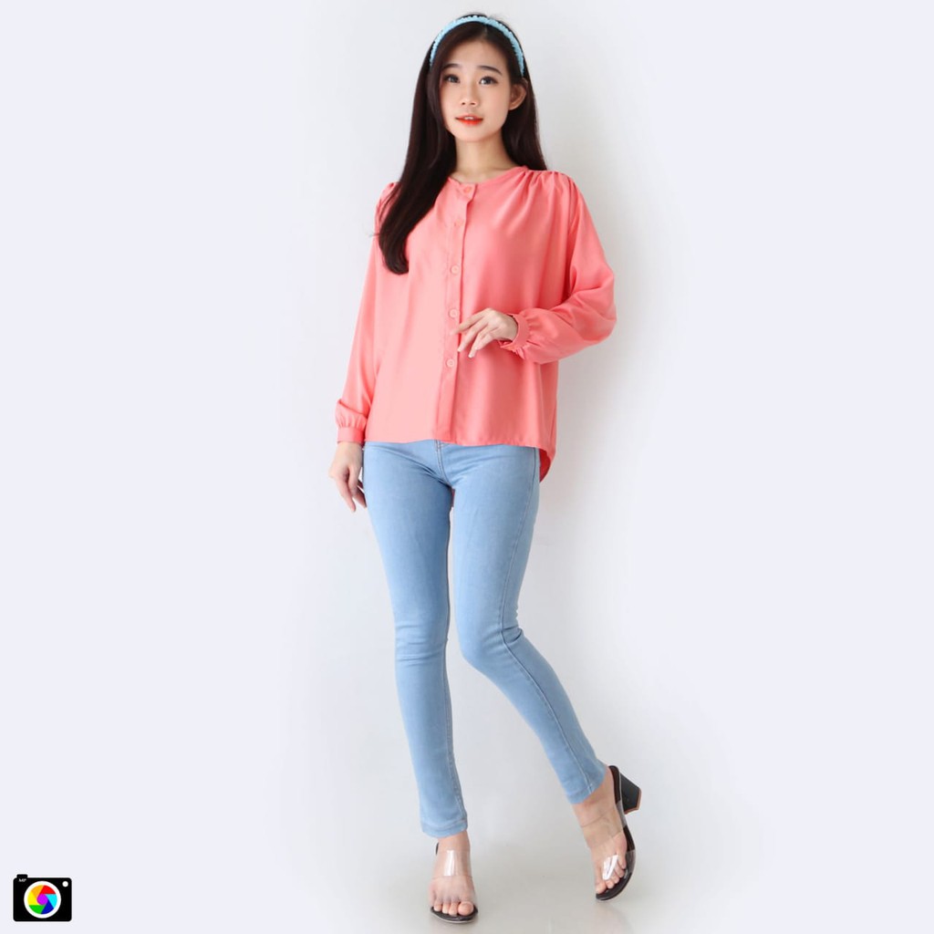 Maudy Shirt - Kemeja Wanita Bahan Shakila (Size M, L, XL, XXL) 708