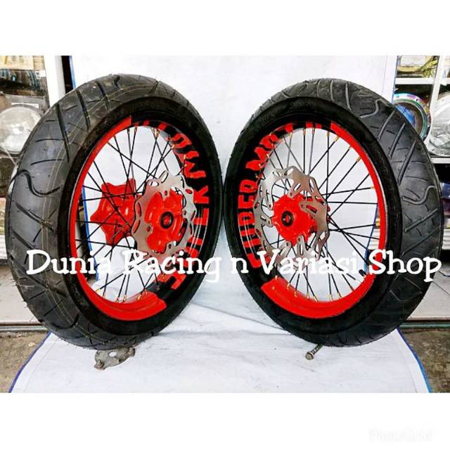 Sepaket Velg Supermoto Honda CRF 150 Velg Sumo ring 17 Ban Tubles tromol CRF pemakain PNP