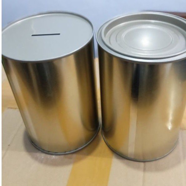 Celengan Kaleng Polos Buka Tutup Bawah (Ukuran L)