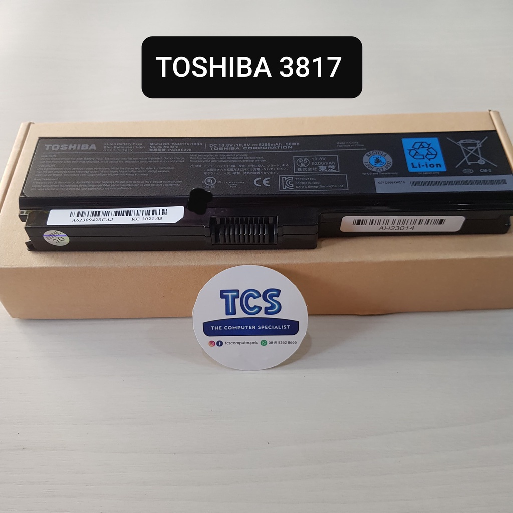 Baterai Laptop TOSHIBA PA3817 L740 L745 L745D L775