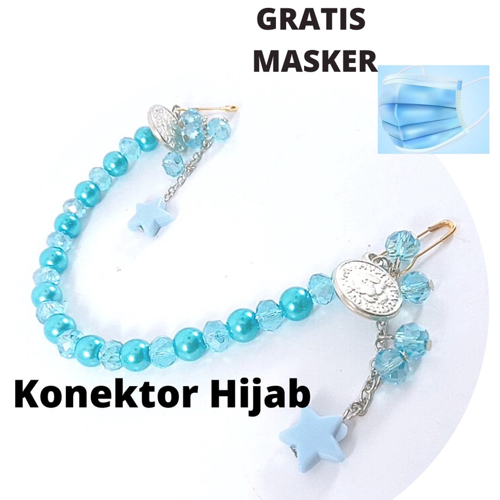 Konektor Masker Kristal /Konektor masker hijab  pengait masker Hijab fashion wanita konektor kristal
