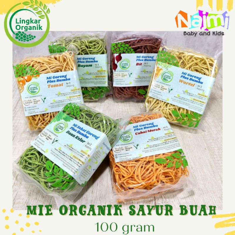 Mie Goreng sayur dan buah Sehat Organik non MSG Lingkar Organik