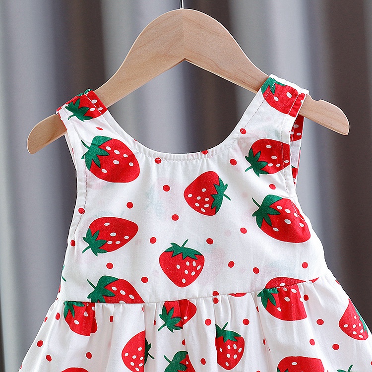 BAJU ANAK CEWEK DRESS LUCU KATUN IMPORT MERAH DSW