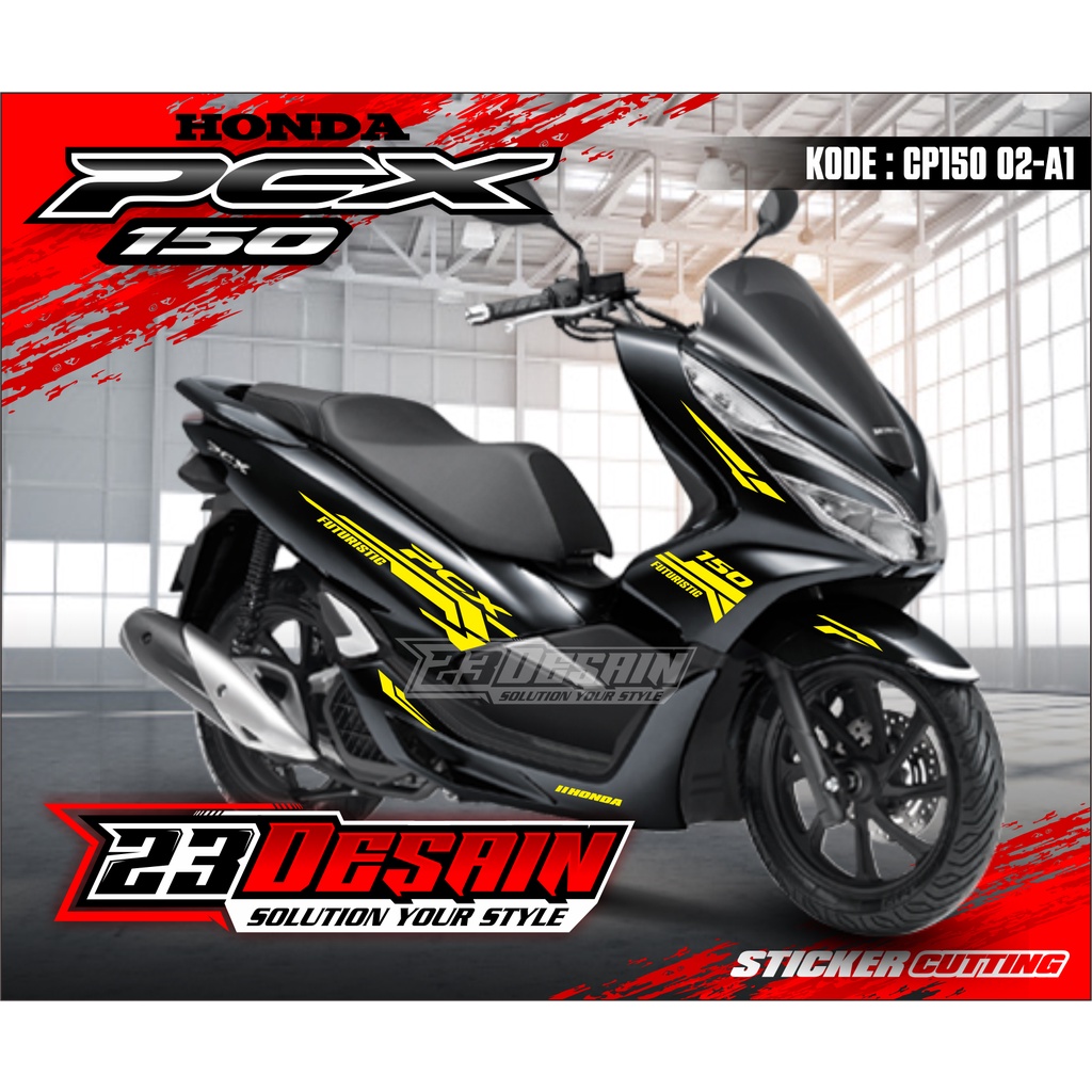 Sticker PCX 150 - Cutting Stiker New Pcx - Striping Honda PCX - Sticker Cutting PCX CP150 02 HITAM