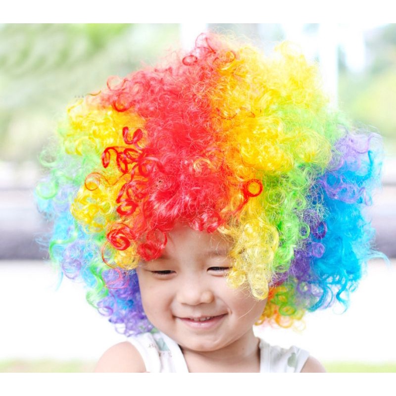 Wig Badut|Rambut Badut|Wig Pelangi|Wig Kribo|Wig Rainbow