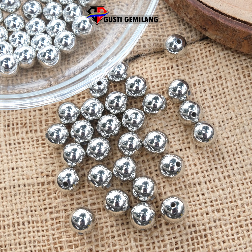 Isi 6pcs Mutiara Metalic Silver Gold Hiasan Aksesoris Handmade