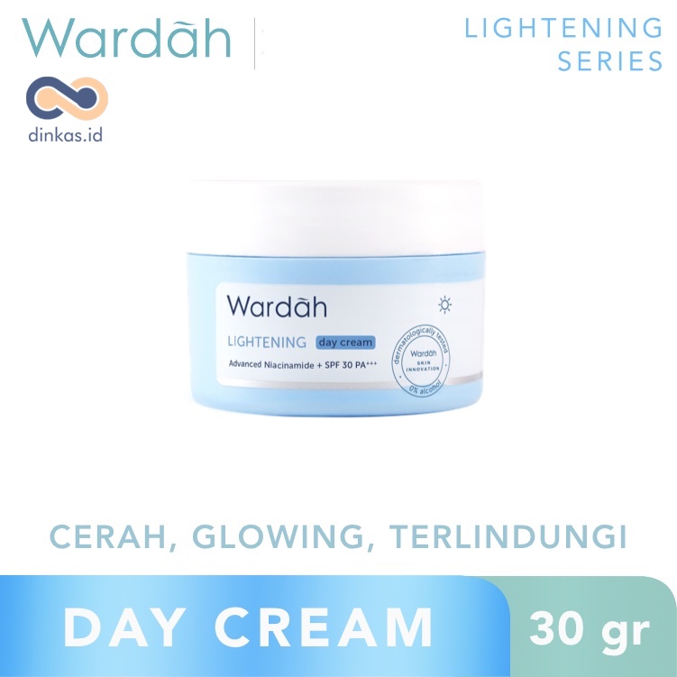 ❤ dinkas.id ❤ Wardah Lightening Day Cream Advanced Niacinamide 30 g - Pelembab untuk Kulit Cenderung Kering | Lightening Series