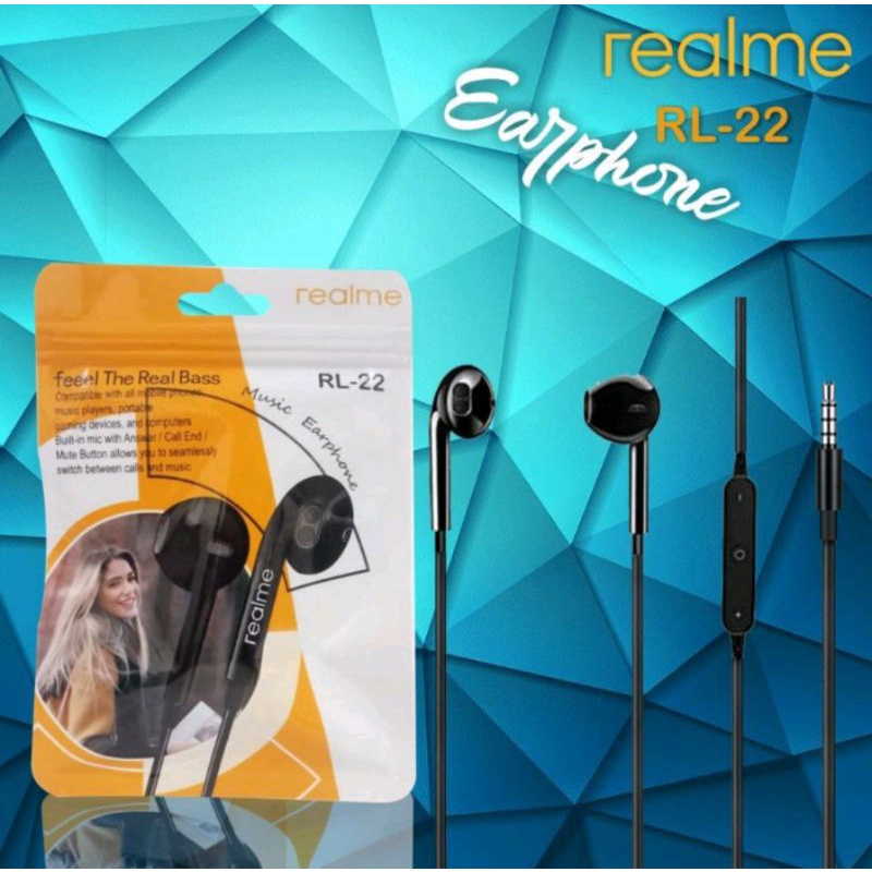 Headset Handsfree Realme Original Type RL-22 Non Karet