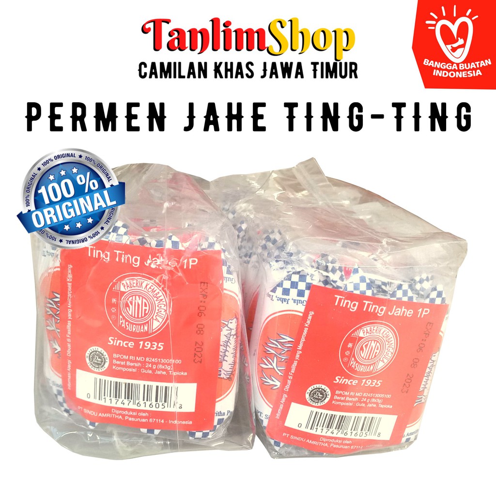 Permen Ting Ting Jahe Sin A, SinA, Ginger Candy / Enting Enting Jadul