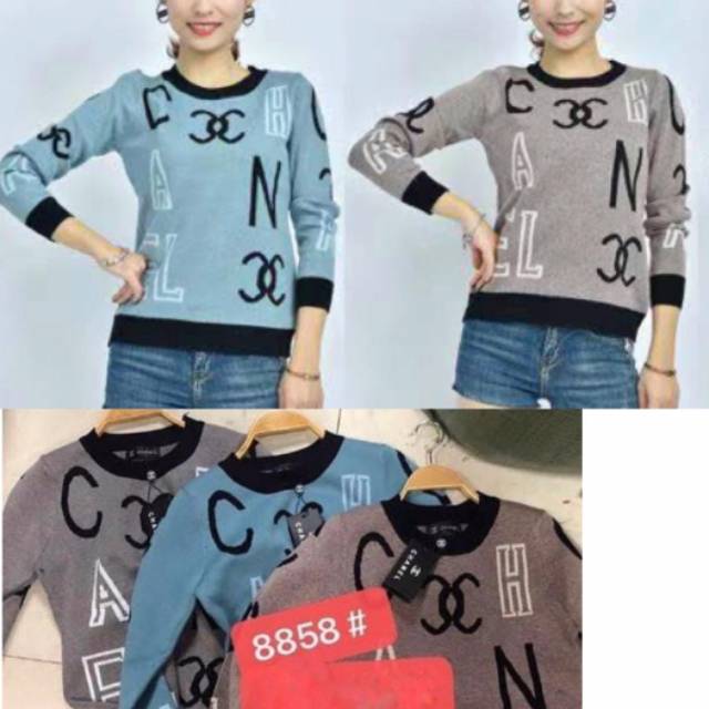 Atasan premium rajut import chanel