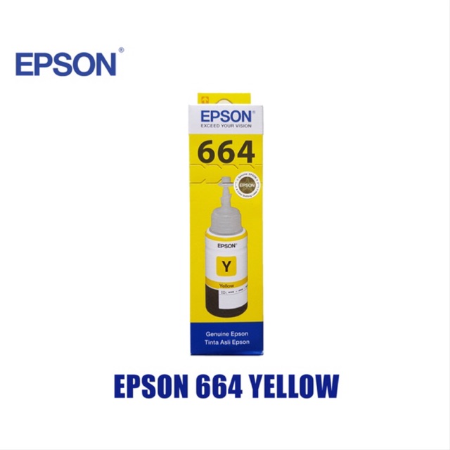 Tinta EPSON 664 Yellow Original for L100 / L120 / L210 / L220 / L310 / L350 / L360 / L455 / L1300