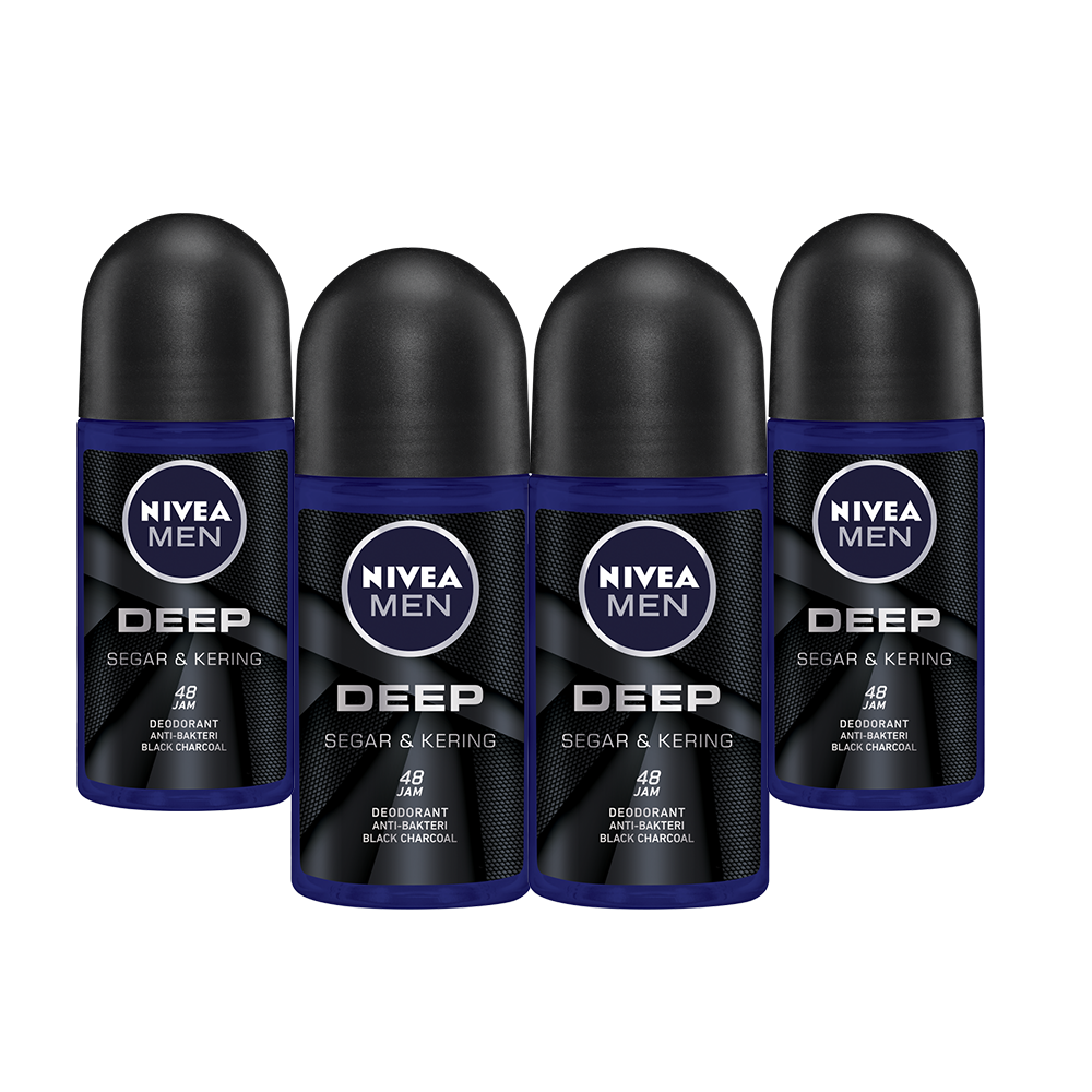 NIVEA MEN Deodorant Deep Roll-On 4x25mL