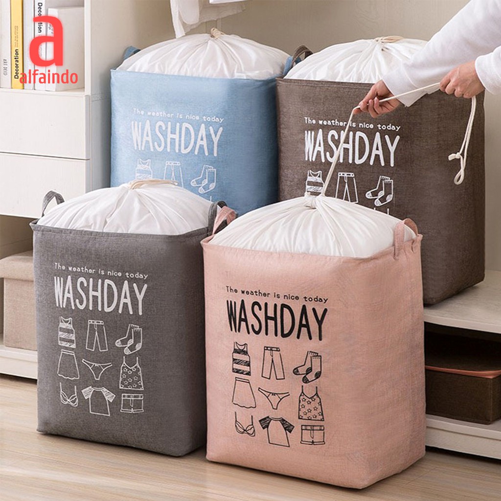 Alfaindo Keranjang Baju Kotor Cucian Keranjang Pakaian Laundry Basket KB016