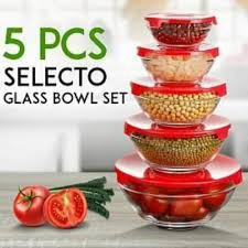 Glass Bowl Set / Fresh Bowl kaca / Mangkok Bowl / KIM GLASS 5 Pc SET