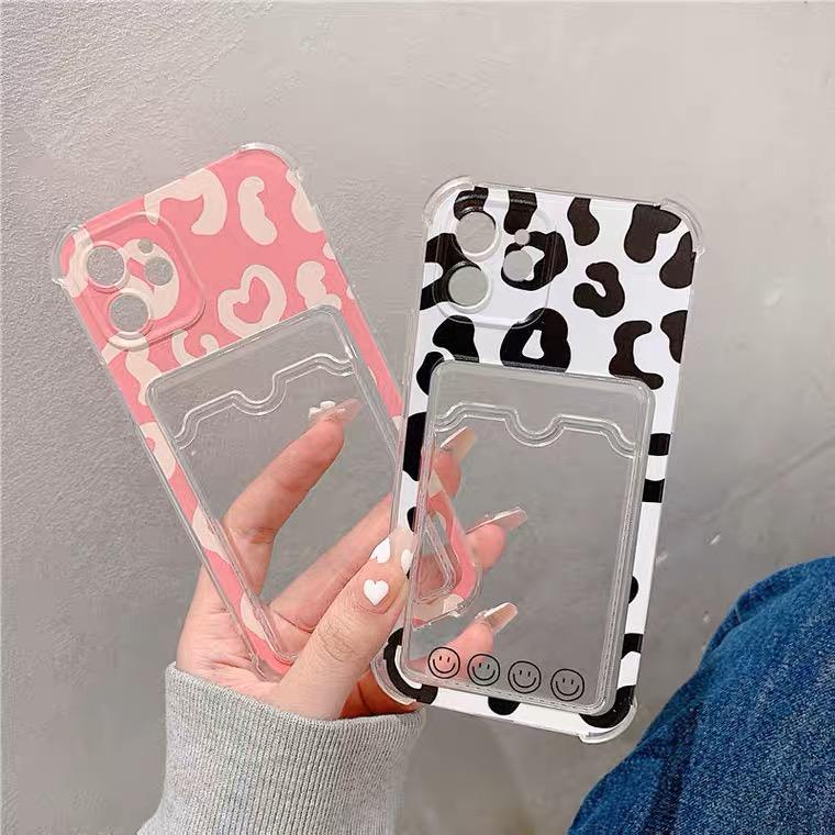 [TPC] Wallet Case Leopard BW PINK Card Holder Phone Case IPHONE 6 6S 7 8 PLUS X XS MAX XR 11 12 13 MINI PRO MAX IP026