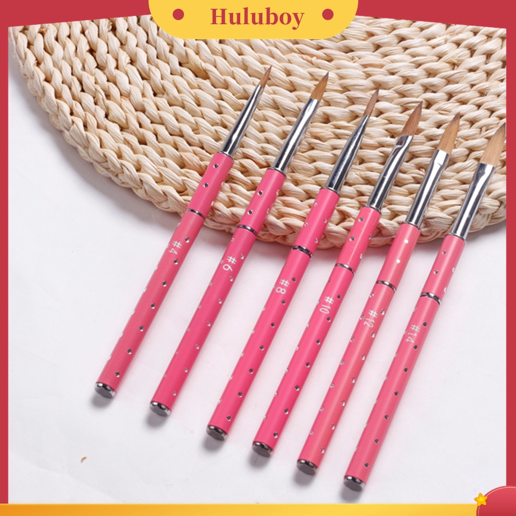 Huluboy Huluboy♡ Brush Pen Nail Art Bulu Wol Nilon Flexible Ramah Lingkungan DIY Untuk Wanita