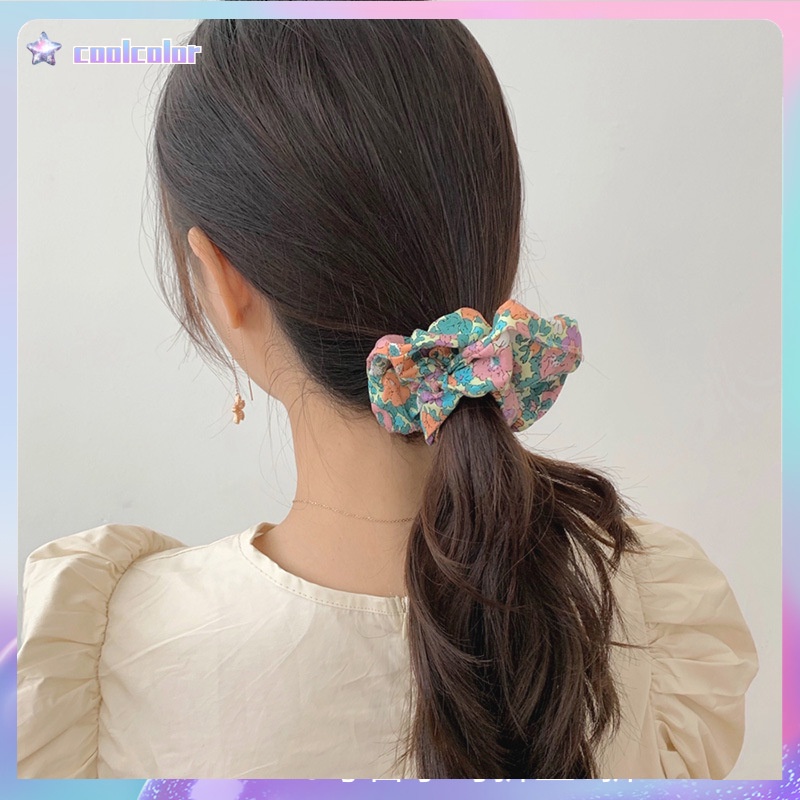 【Ready stock】COD☀️ ikat rambut korea scrunchie transparant murah Wanita Scrunchie Bunga Tali Aksesoris Karet Rambut fashion praktis COD