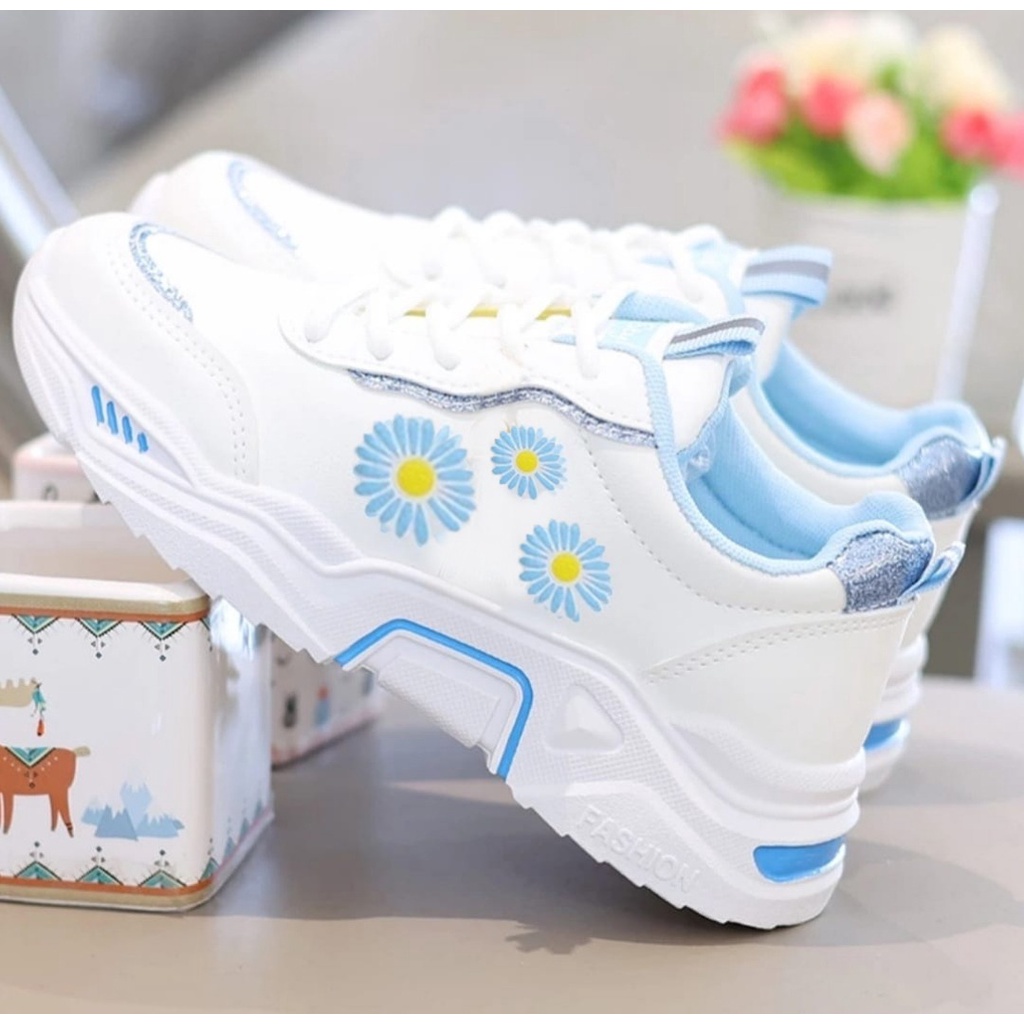 Sepatu Sneakers Kids For Girls Flowers AS172