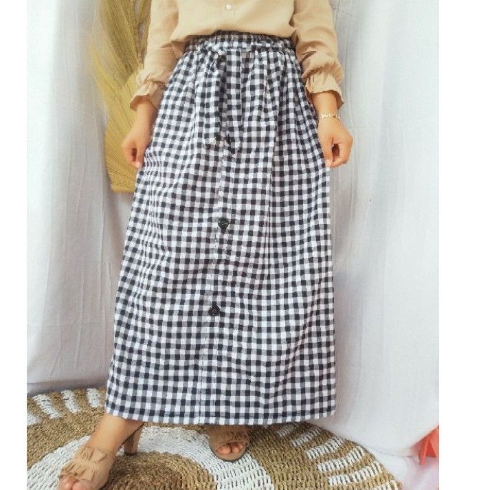 ROK PANJANG SKIRT ROK BUTTON