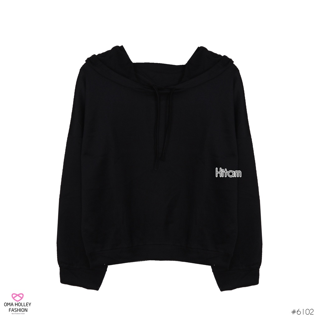 (COD) OH Fashion Casey Mizuki Hoodie Wanita Lengan Panjang #6102-Hitam