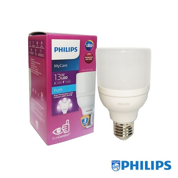 Philips Lampu LED Bright 13 W Putih Mycare E27 Bohlam LED 13 Watt CDL