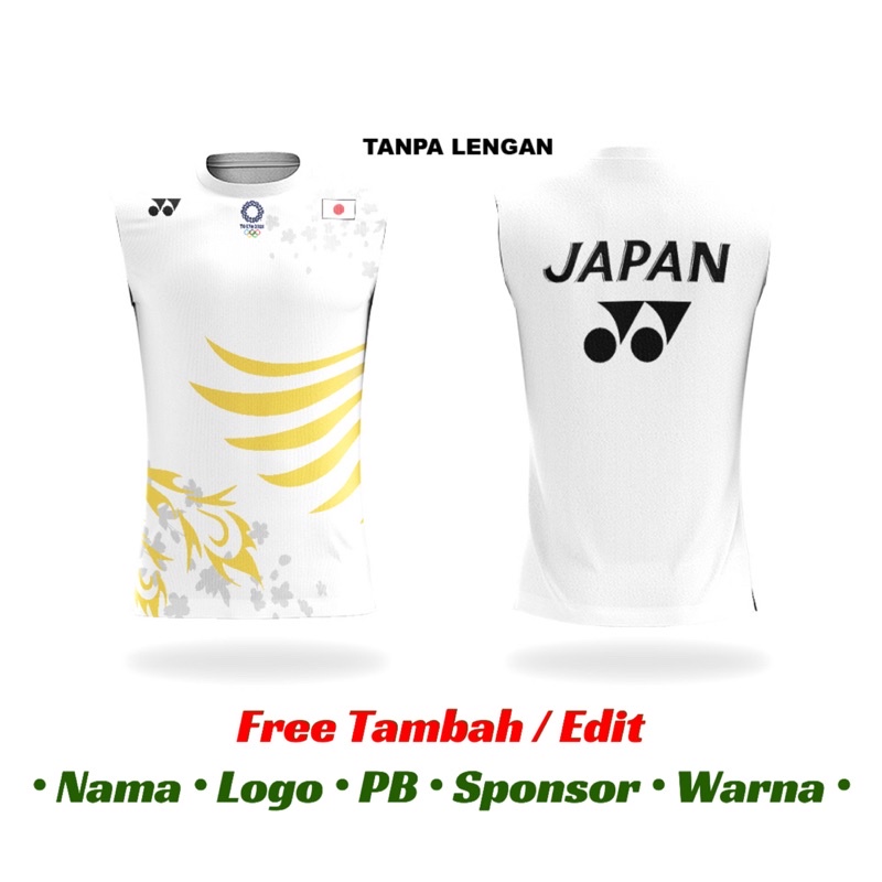 Jersey Baju Bulutangkis Badminton Custom Tanpa Lengan Singlet Kutang | JAPAN TEAM