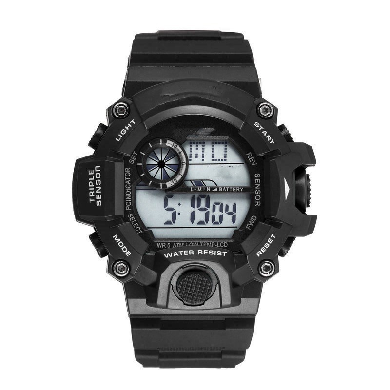 [KWS-✅COD] JAM TANGAN PRIA SPORTYDIGITAL STRAP RUBBER BLACK Q0-9400