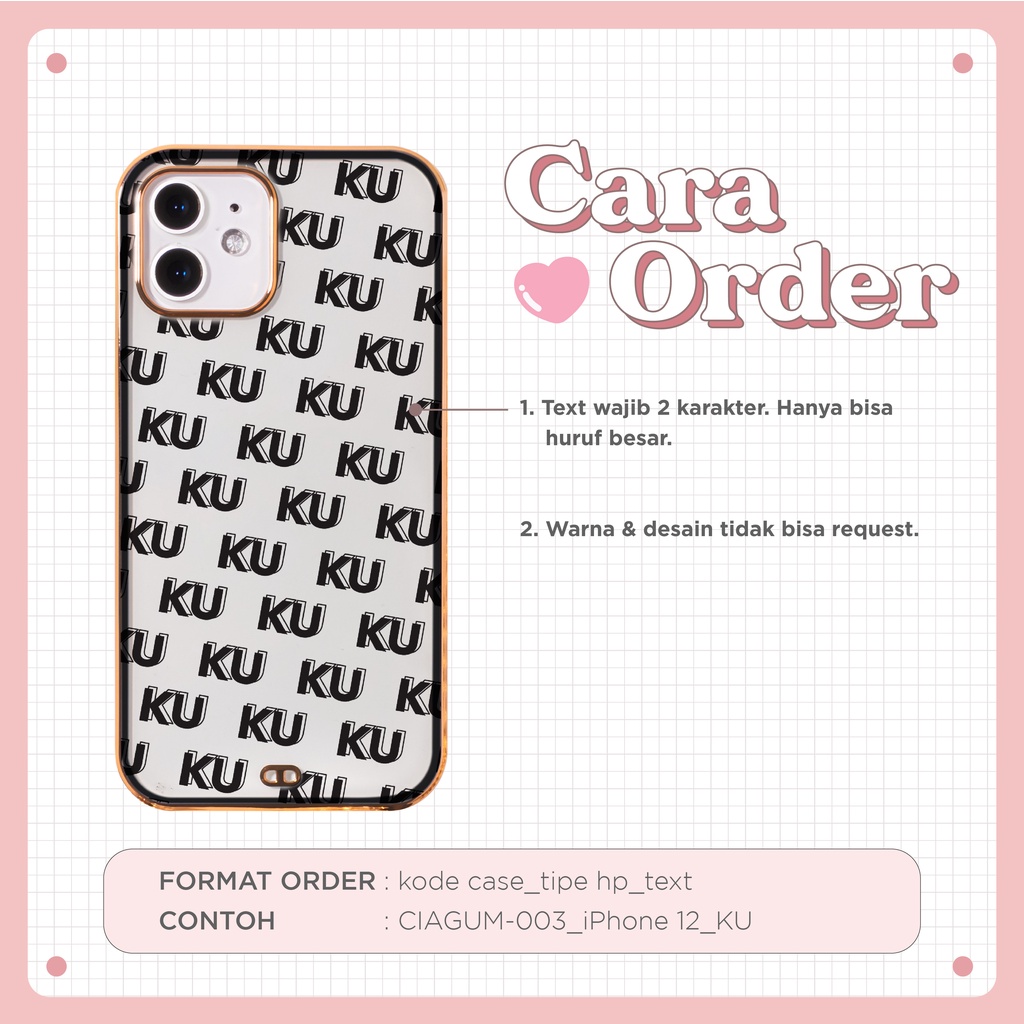 LANGSUNG KIRIM TANPA PO | (Seri 2) For iPhone - MOON GOLD Plating Case - Premium Case Custom Nama