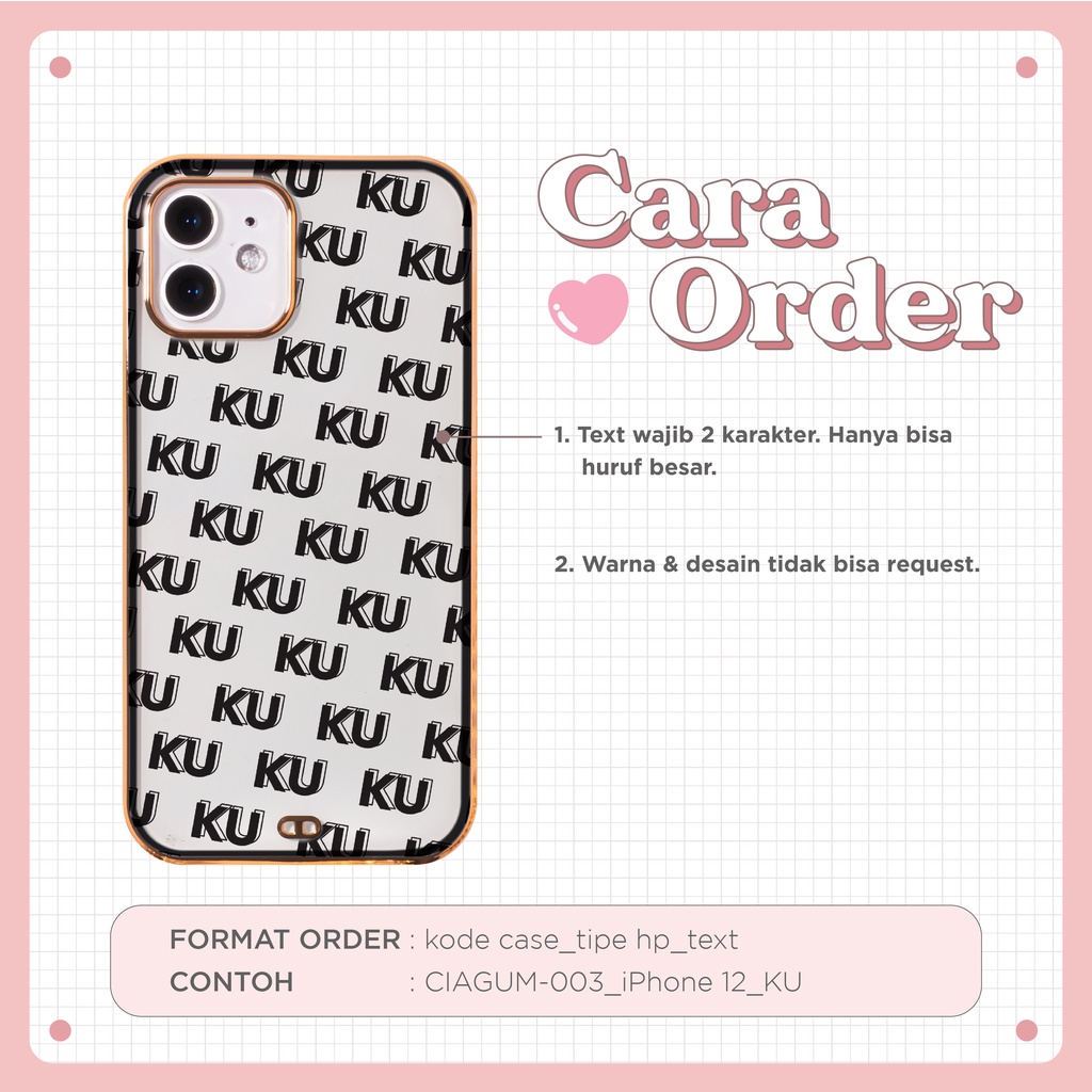 LANGSUNG KIRIM TANPA PO | (Seri 1) For iPhone - MOON GOLD Plating Case - Premium Case Custom Nama