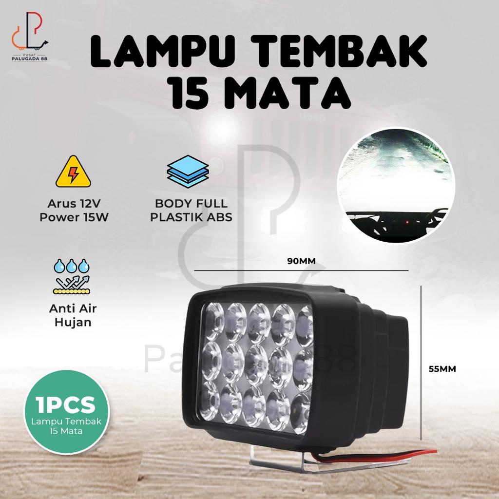 Lampu LED Bar Tembak Sorot Motor Mobil Laser Gun Worklight 15 TITIK Work Light 15 Mata SUPER BRIGHT