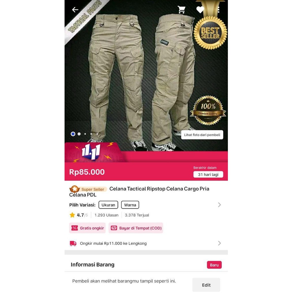 Celana Tactical Pria Wanita Celana Pdl Celana Cargo Taktikal Lapangan Hiking Camping Gunung Pendaki