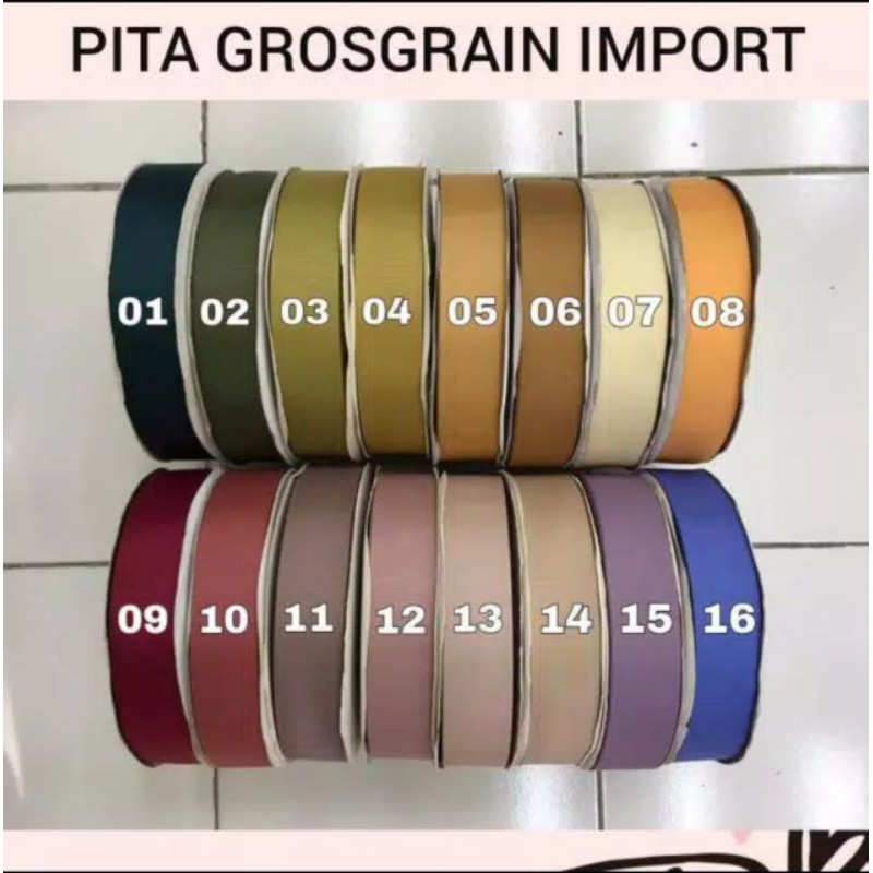 10 Yard &amp; 25 Yard - 0,6cm | PITA GROSGRAIN IMPORT PREMIUM  GGS