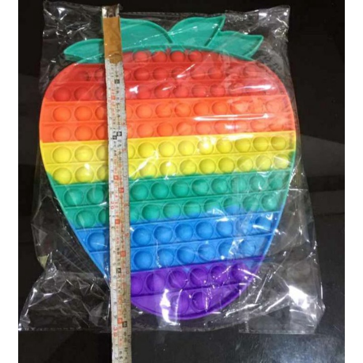 POP IT JUMBO MACARON | POP IT JUMBO | POP IT JUMBO MURAH-strawberry 30cm+pola